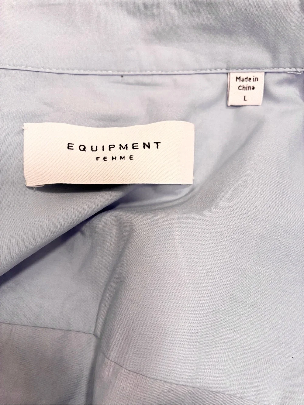 Equipment Femme NWOT Boxy Cotton Button Down in Blue Size Large - Picture 4 of 5